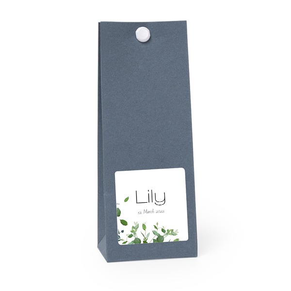 Presentpåse blå kvadratisk 4cm