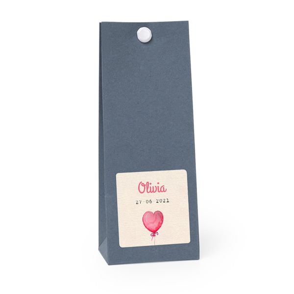 Presentpåse blå kvadratisk 4cm