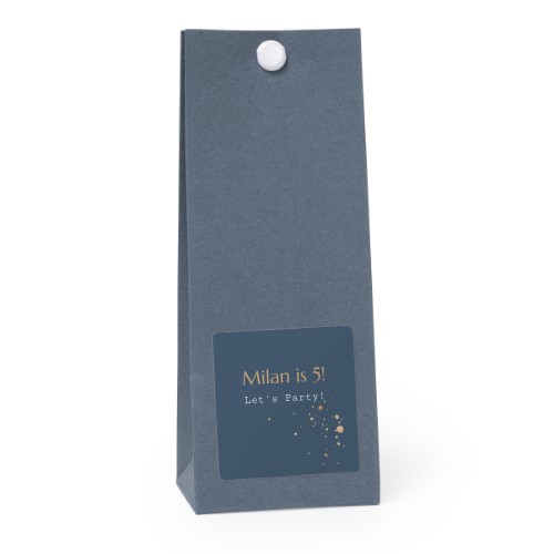 Snoepzakjes blauw vierkant set van 12