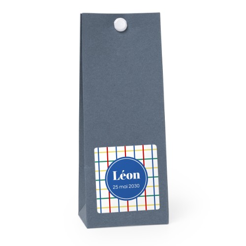Sachet confiseur carré bleu lot de 12