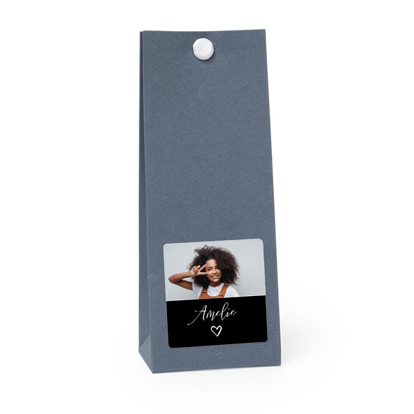 Snoepzakjes blauw vierkant set van 12