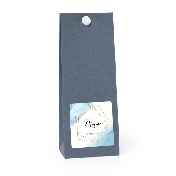 Sachet confiseur carré bleu lot de 12