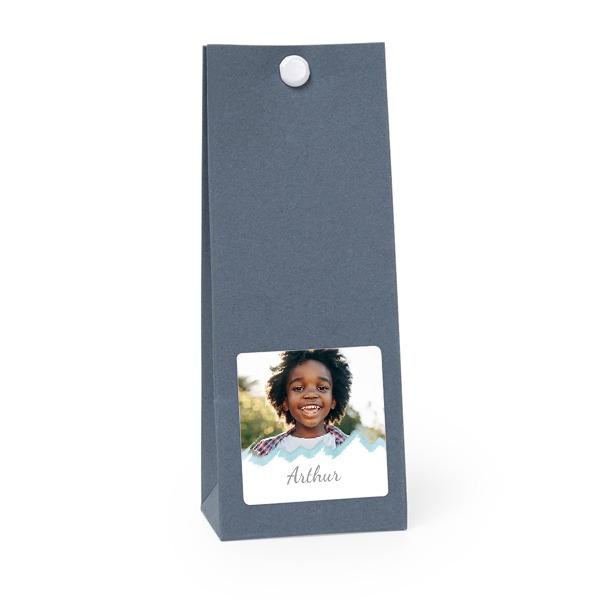 Snoepzakjes blauw vierkant set van 12
