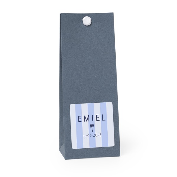 Presentpåse blå kvadratisk 4cm