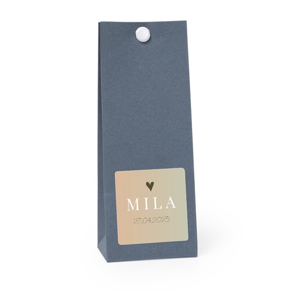 Gavepose blå kvadrat 4cm Gavepose blå kvadrat 4cm