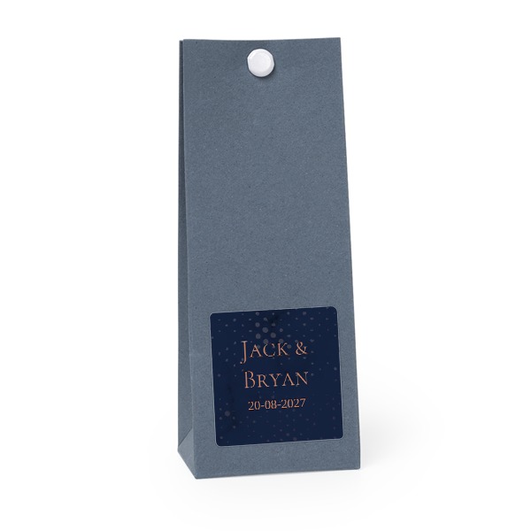 Sachet confiseur carré bleu lot de 12