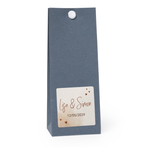Gavepose blå kvadrat 4cm Gavepose blå kvadrat 4cm