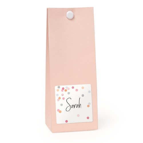 Sachet confiseur carré rose lot de 12 Sachet confiseur carré rose lot de 12
