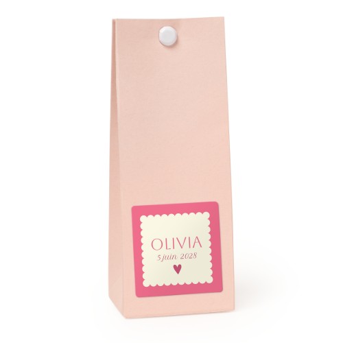 Sachet confiseur carré rose lot de 12