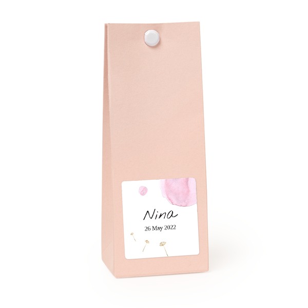 Rosa quadratische Geschenktüte - 12 Stk. 