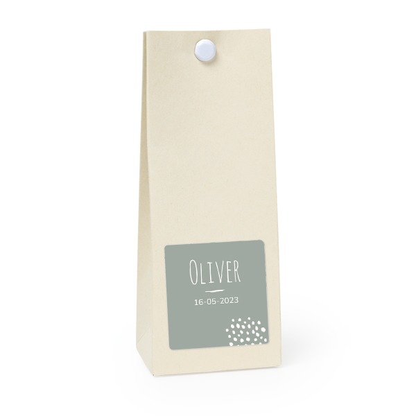 Party favours bag vanilla square 4cm