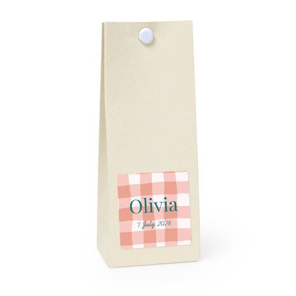Party favours bag vanilla square 4cm