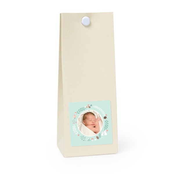 Presentpåse vanilj kvadratisk 4cm