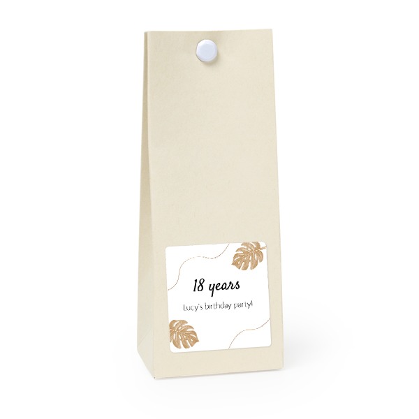 Party favours bag vanilla square 4cm