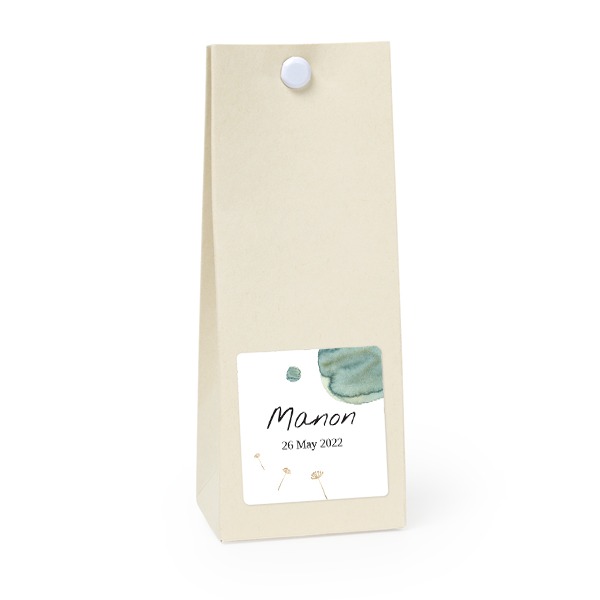 Party favours bag vanilla square 4cm