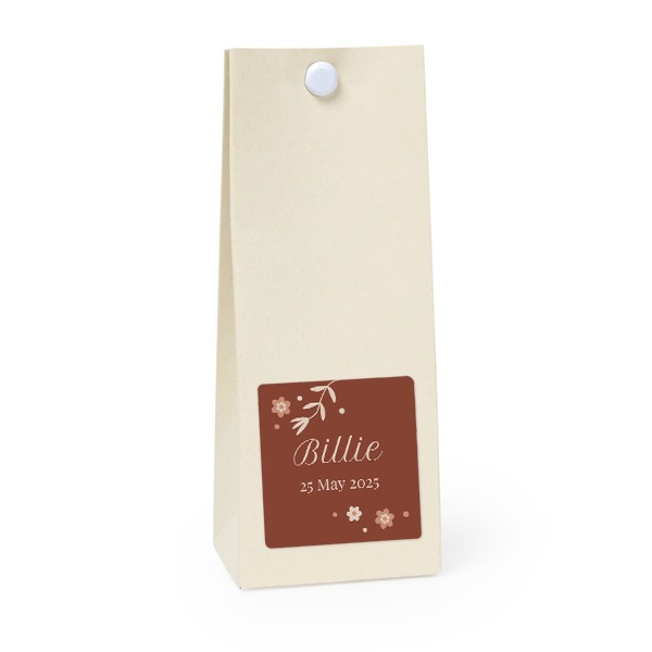 Party favours bag vanilla square 4cm