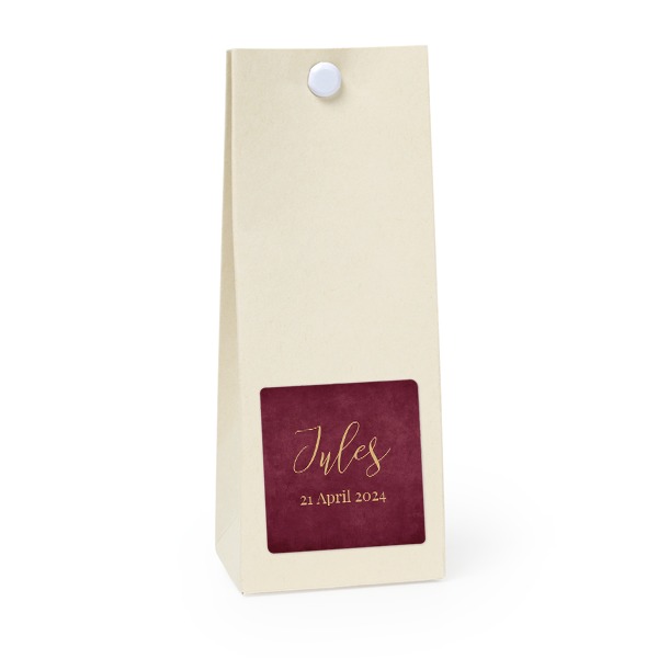 Party favours bag vanilla square 4cm