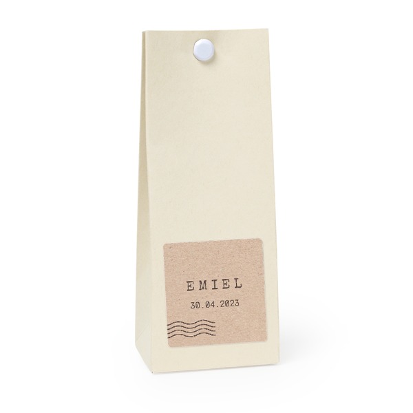 Party favours bag vanilla square 4cm