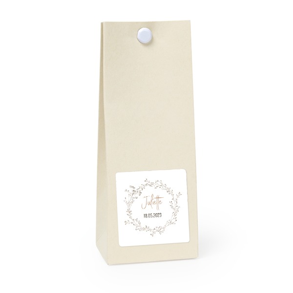 Beige quadratitsche Geschenktüte - 12 Stk. 
