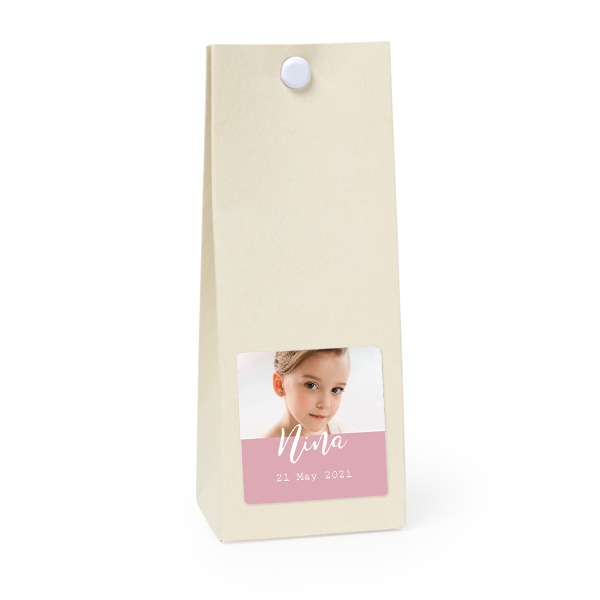 Party favours bag vanilla square 4cm