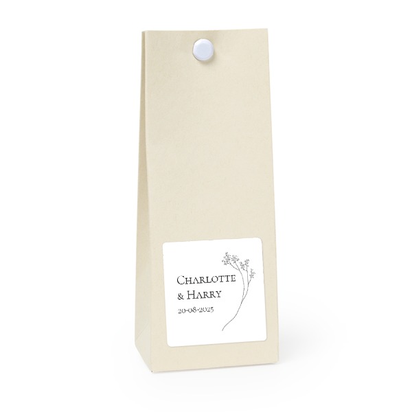 Party favours bag vanilla square 4cm