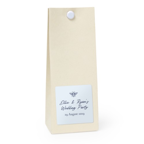 Party favours bag vanilla square 4cm