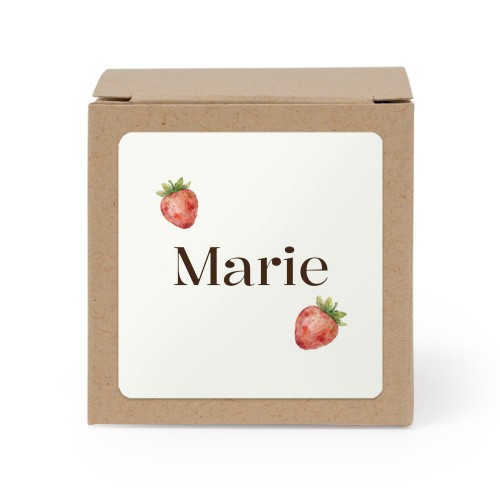 Doosjes voor bedankje beige met vierkante sticker (set van 24)