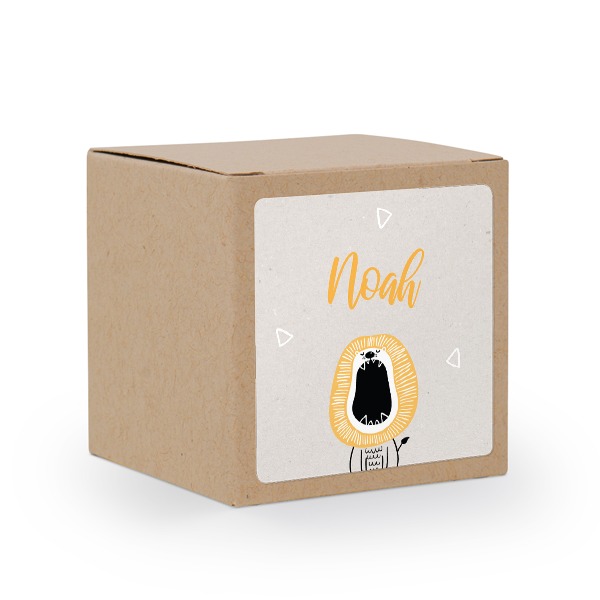 Cadeaudoos beige met vierkante sticker (Set van 24)