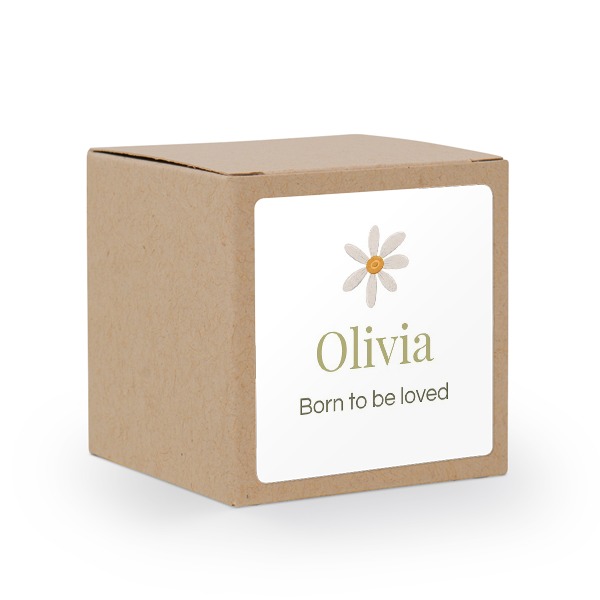 Paper box brown square sticker - set of 24 Paper box brown square sticker - set of 24