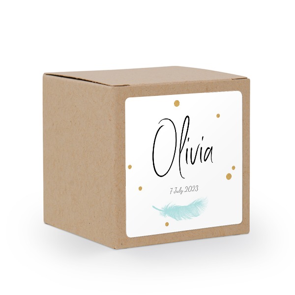 Presentask beige med kvadratiskt klistermÀrke - 24 st Presentask beige med kvadratiskt klistermÀrke - 24 st