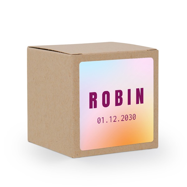 Paper box brown square sticker - set of 24 Paper box brown square sticker - set of 24