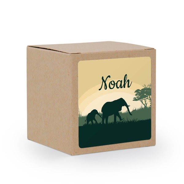Doosjes voor bedankje beige met vierkante sticker (set van 24) Doosjes voor bedankje beige met vierkante sticker (set van 24)