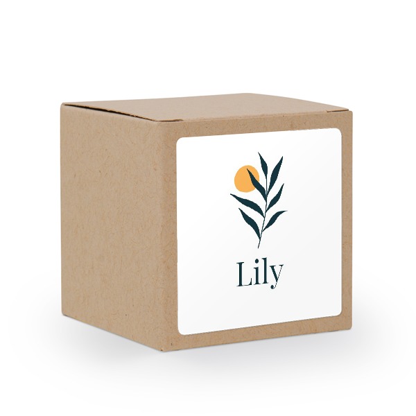 Paper box brown square sticker - set of 24 Paper box brown square sticker - set of 24
