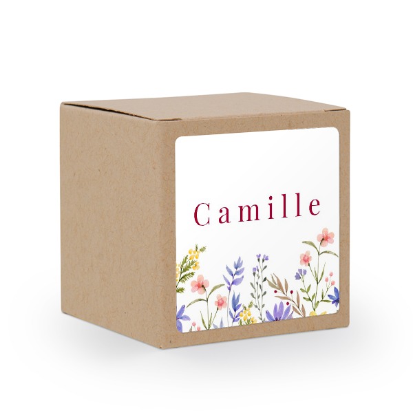 Boßte en papier naturel, sticker carré (lot de 24) Boßte en papier naturel, sticker carré (lot de 24)