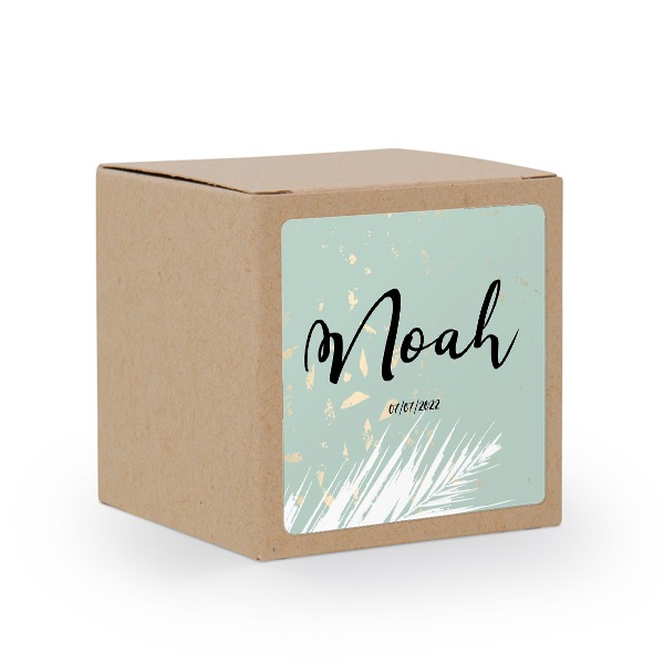 Presentask beige med kvadratiskt klistermärke - 24 st