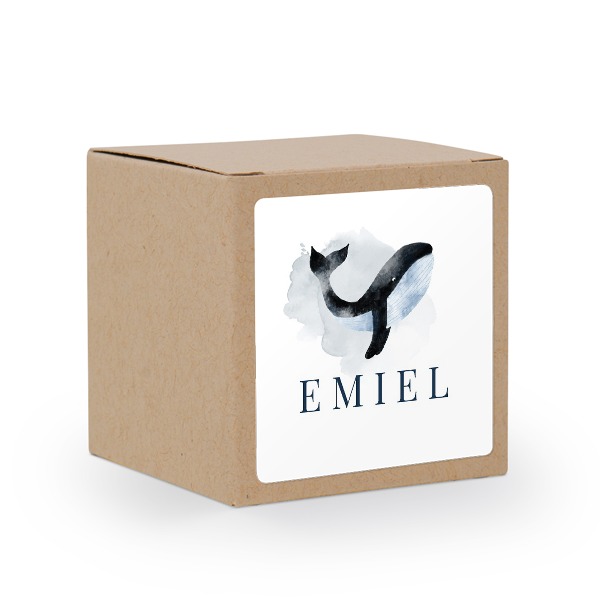 Partybox Braunes Kraftpapier mit Sticker quadratisch - 24 Stk.