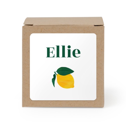 Boîte en papier naturel, sticker carré (lot de 24)