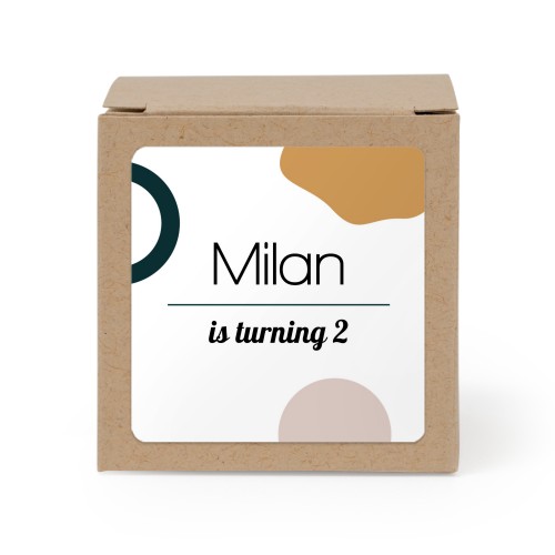 Paper box brown square sticker - set of 24 Paper box brown square sticker - set of 24