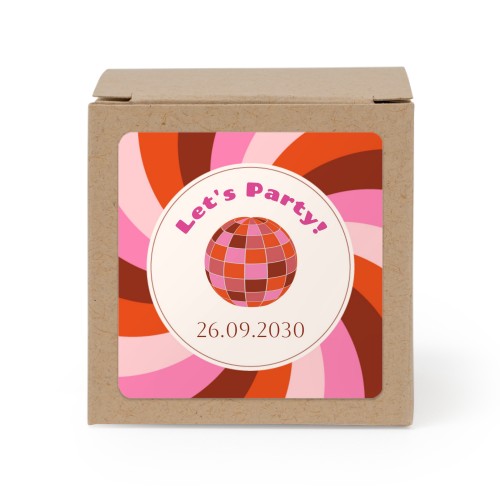 Paper box brown square sticker - set of 24 Paper box brown square sticker - set of 24
