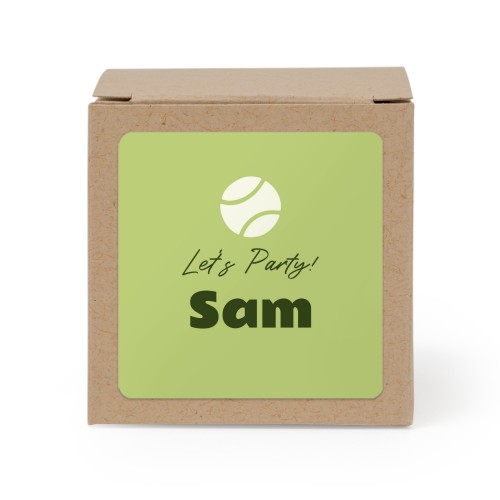 Lahjarasia beige neliönmuotoisilla tarroilla - 24 kpl