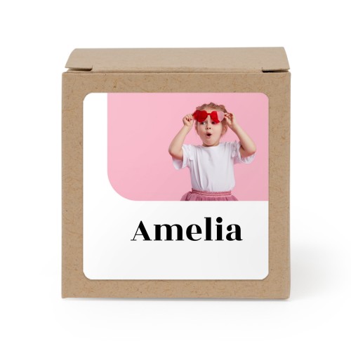 Boßte en papier naturel, sticker carré (lot de 24) Boßte en papier naturel, sticker carré (lot de 24)