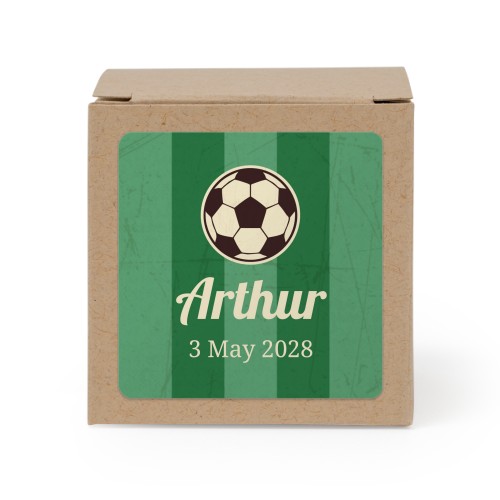 Partybox Braunes Kraftpapier mit Sticker quadratisch - 24 Stk.