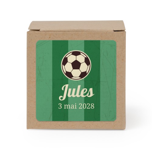 Boîte en papier naturel, sticker carré (lot de 24)