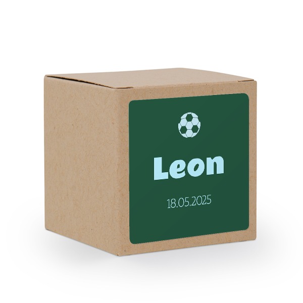 Partybox Braunes Kraftpapier mit Sticker quadratisch - 24 Stk.