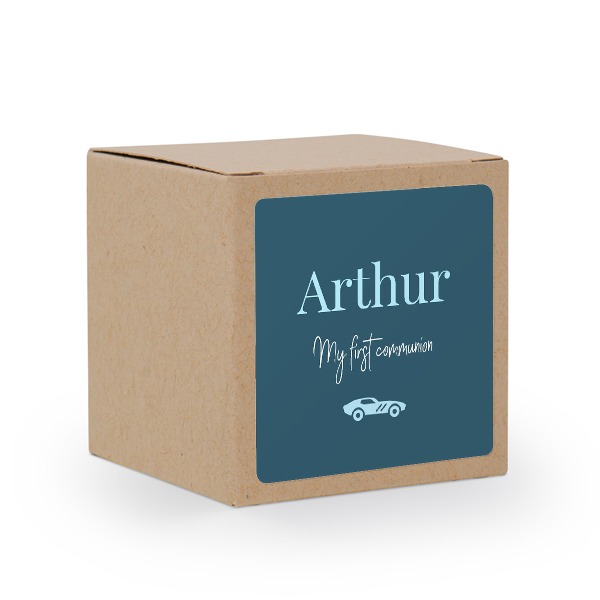 Paper box brown square sticker - set of 24 Paper box brown square sticker - set of 24