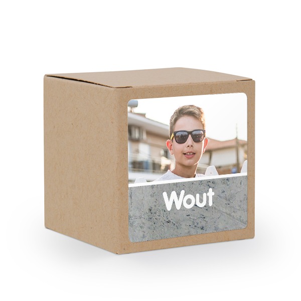 Paper box brown square sticker - set of 24 Paper box brown square sticker - set of 24