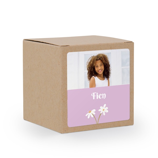 Paper box brown square sticker - set of 24 Paper box brown square sticker - set of 24