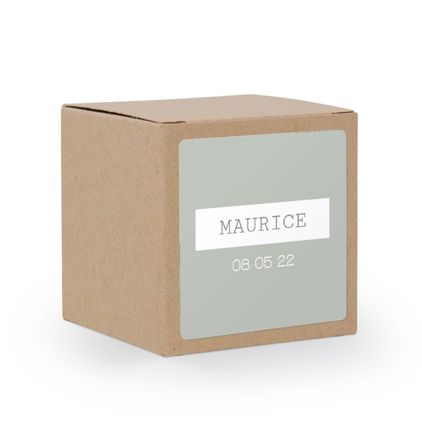 Gaveboks beige med kvadratisk klistremerke - 24 stk