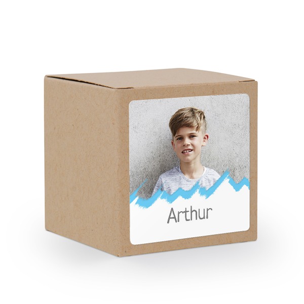 Paper box brown square sticker - set of 24 Paper box brown square sticker - set of 24