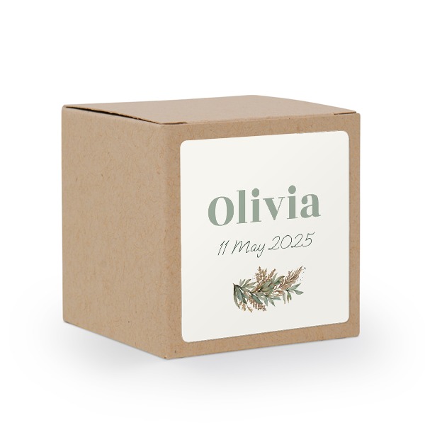 Paper box brown square sticker - set of 24 Paper box brown square sticker - set of 24